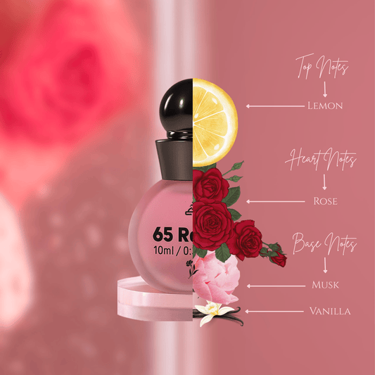 65 Roses by Essence Emporium | Attar for Men & Women | 10ml Roll-On | Soft Rose with Creamy Musk - Essence Emporium