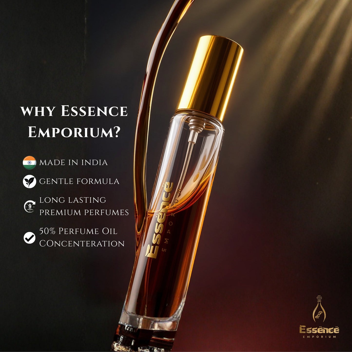 Spicy Tobacco Parfum by Essence Emporium-Long Lasting Woody Fragrance 10ml