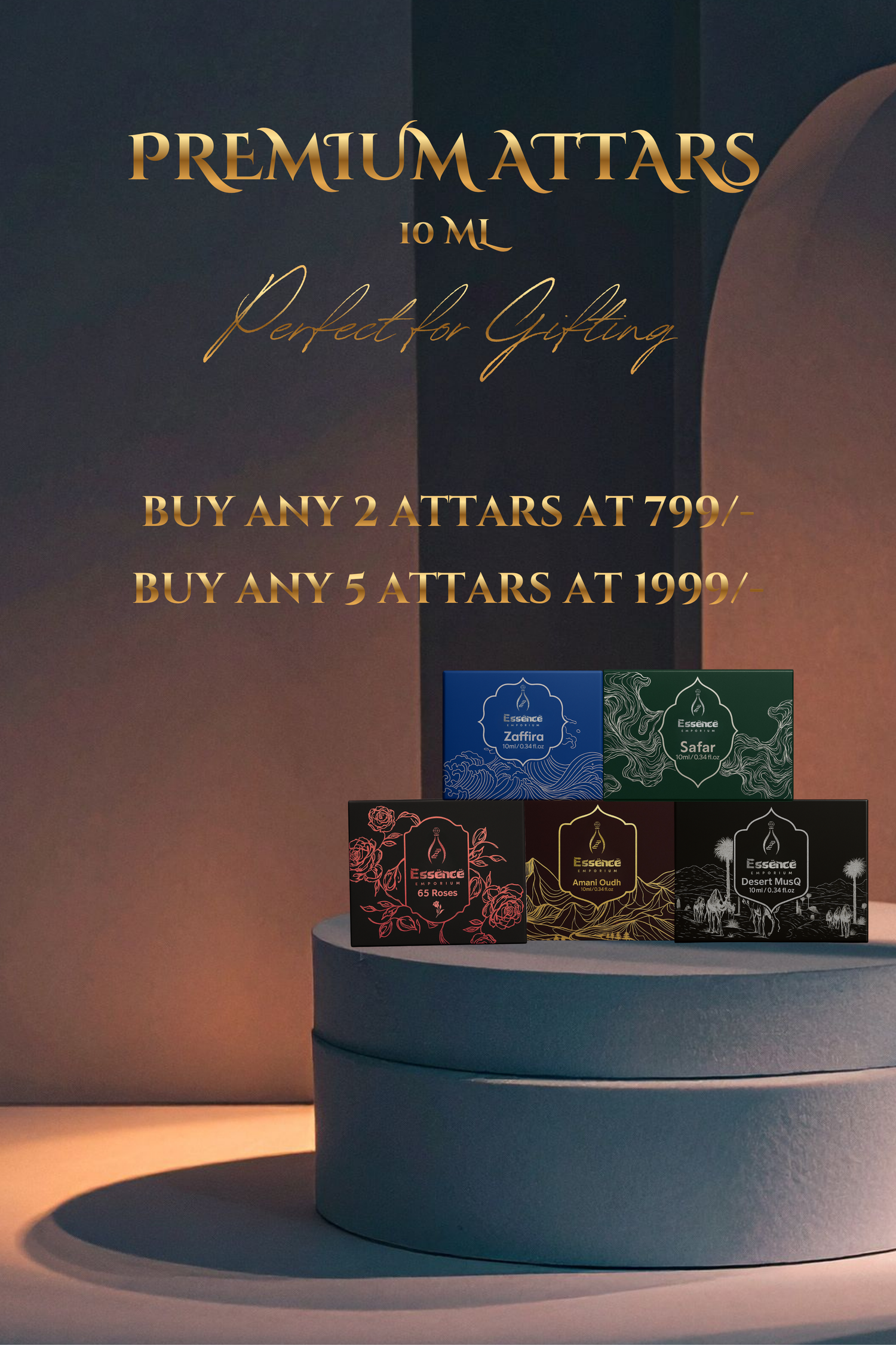 Premium Attar Collection by Essence Emporium | Unisex | 10 ml Roll-On