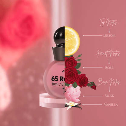 65 Roses by Essence Emporium | Attar for Men & Women | 10ml Roll-On | Soft Rose with Creamy Musk - Essence Emporium