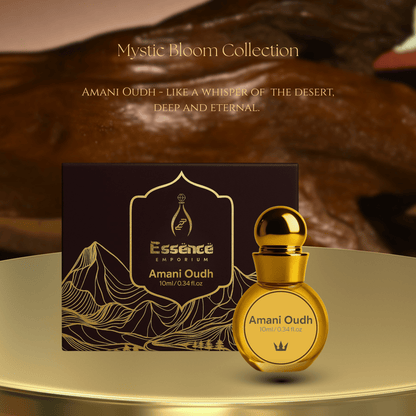 Amani Oudh by Essence Emporium | Attar for Men & Women | 10ml Roll-On |Fresh florals with Woody Musk - Essence Emporium