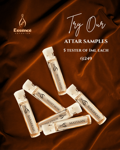 Classic Attar Discovery Set - Pack of 5 | 1ml Each (5ml) | Unisex Attars