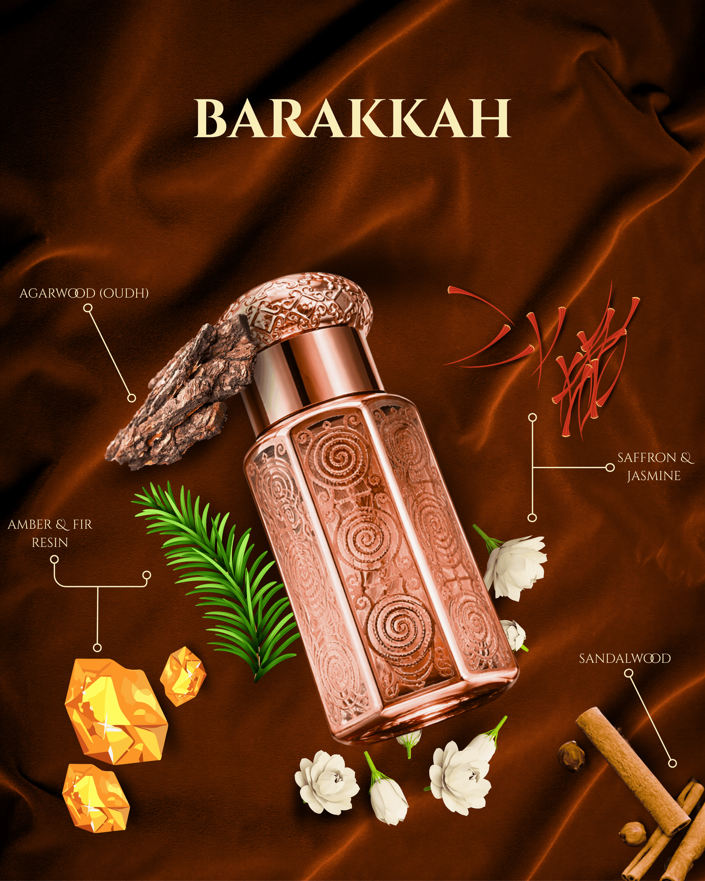 Barakkah by Essence Emporium | Unisex Attar | 6ml Roll-On | Woody Amber Depth