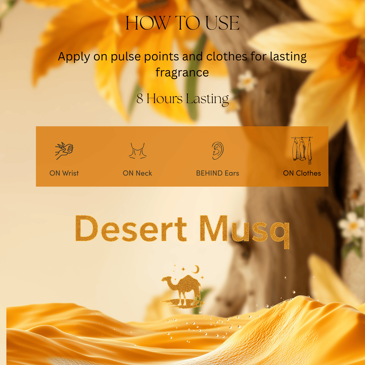 Desert MusQ by Essence Emporium | Attar for Men & Women | 10ml Roll-On | Amber Sands & Smoky Woods - Essence Emporium
