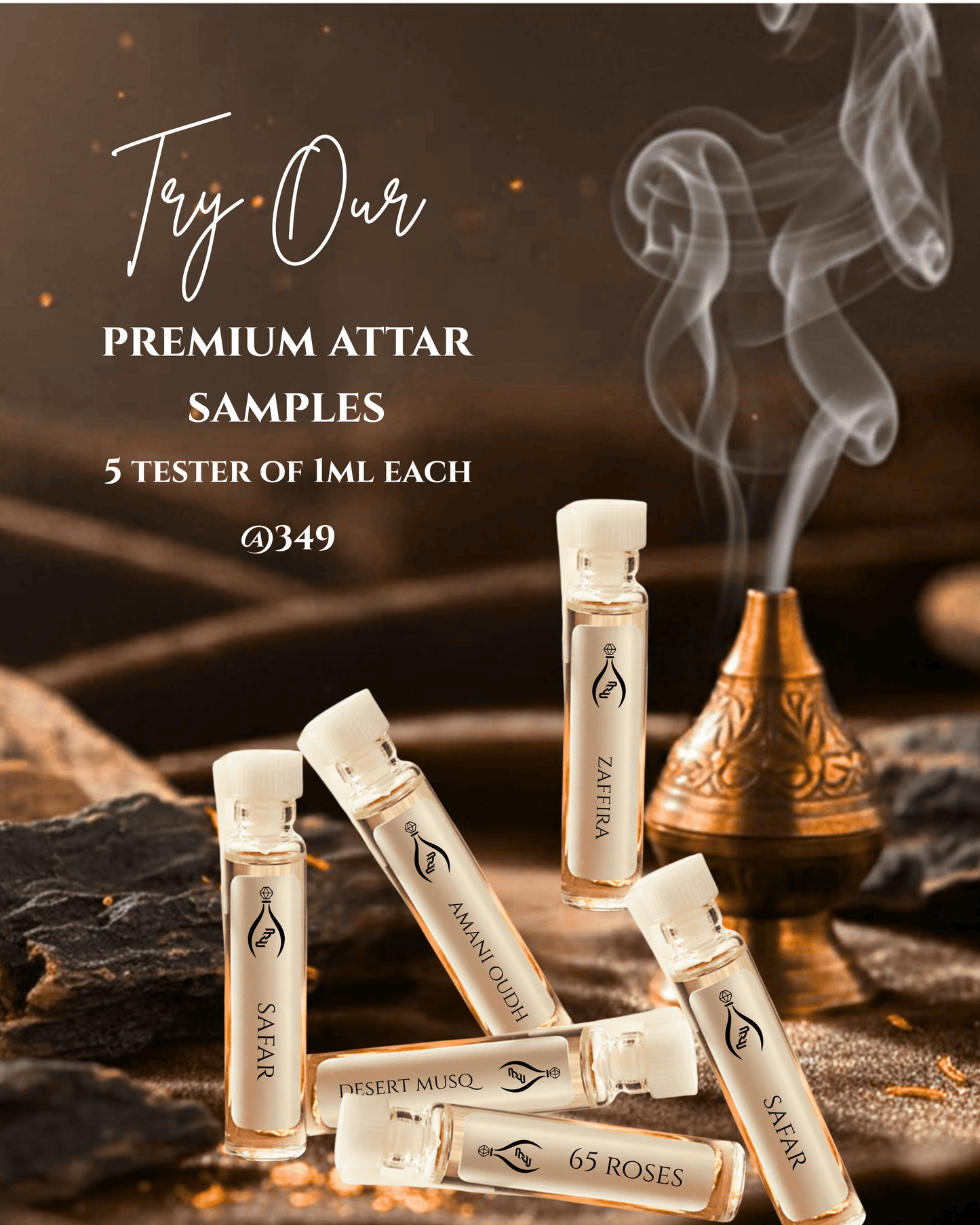 Premium Attar Discovery Set - Pack of 5 | 1ml Each (5ml) | Unisex Attars