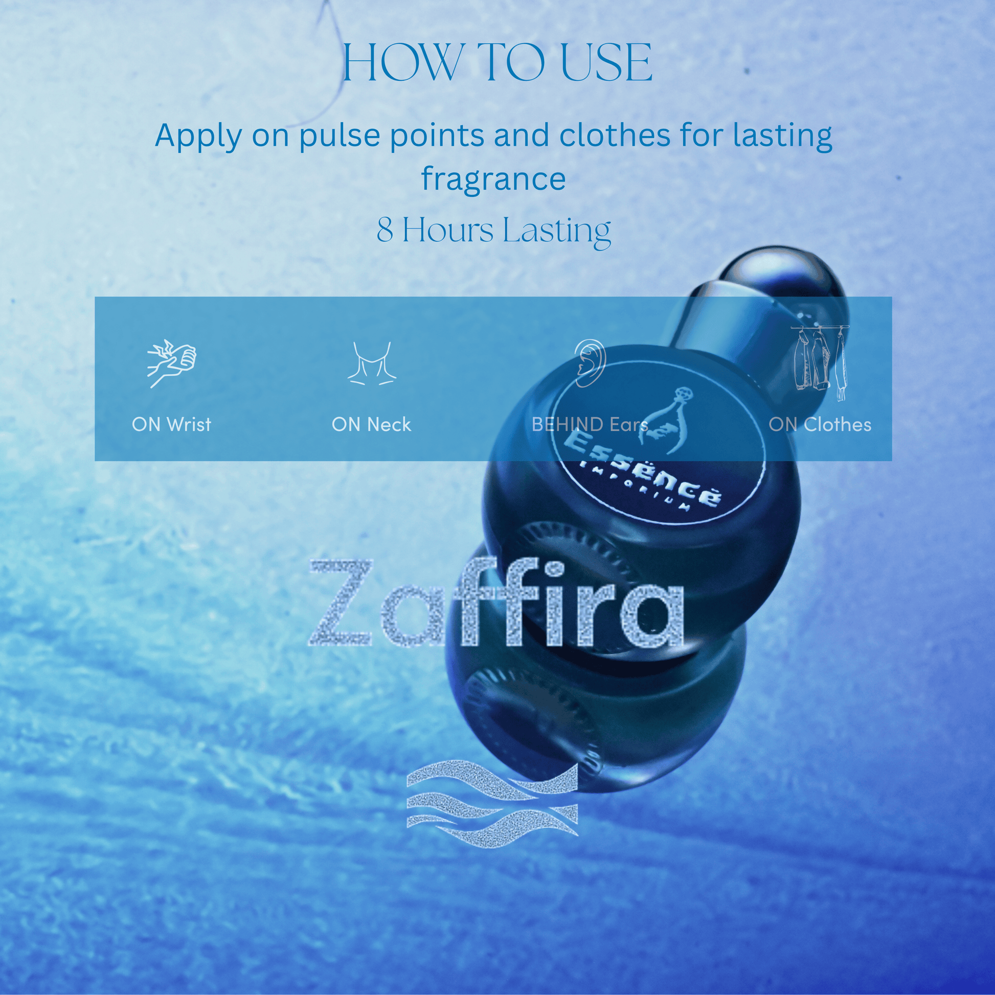 Zaffira by Essence Emporium | Attar for Men & Women | 10ml Roll-On | Cool Aqua & Subtle Florals - Essence Emporium