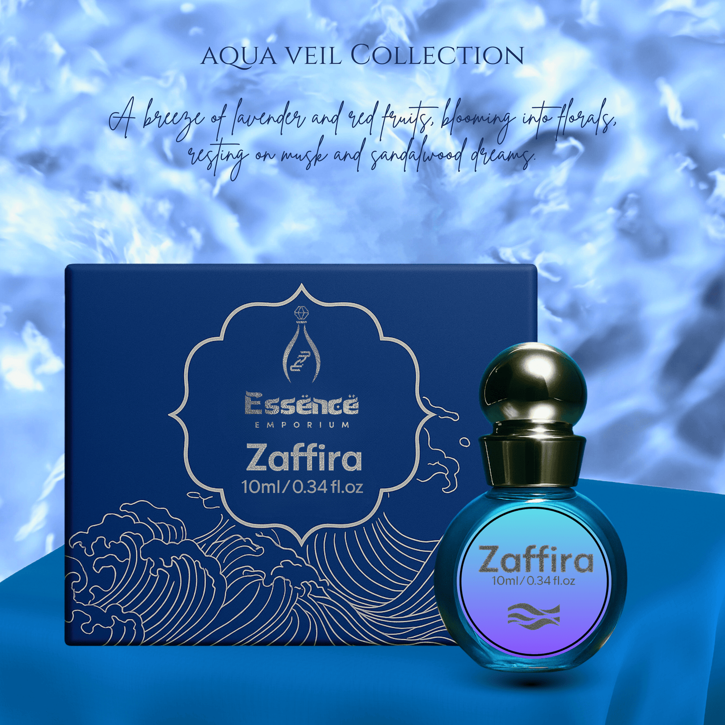 Zaffira by Essence Emporium | Attar for Men & Women | 10ml Roll-On | Cool Aqua & Subtle Florals - Essence Emporium